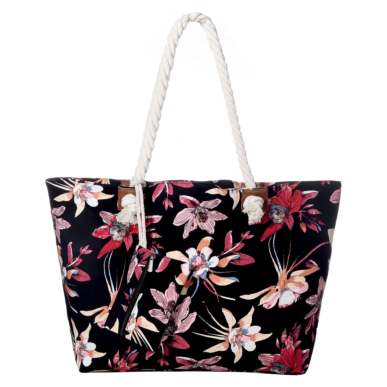 MASADA Large beach bag water resistant with zip Caribbean Dream