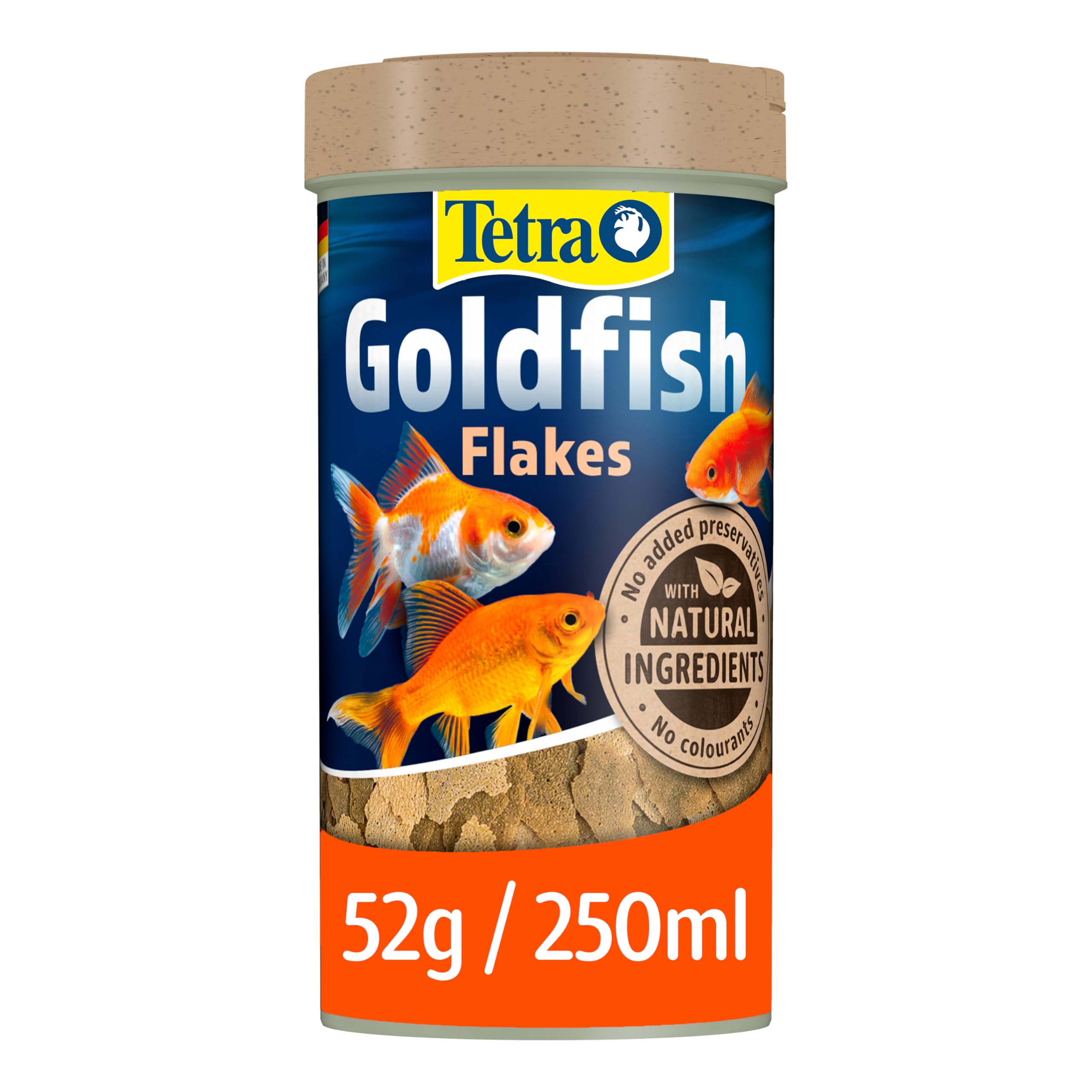 Tetra Goldfish Flakes - flake fish food for all goldfish and other coldwater fish, 250ml(Packaging may vary)