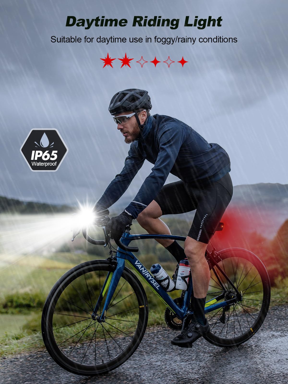 1000 Lumen Super Bright Bike Lights, 4+6 Modes Rechargeable Bicycle Lights Front & Rear with Side Lights, IP65 Waterproof Bike Headlight for Day/Night Riding Safety, Scooter Accessories