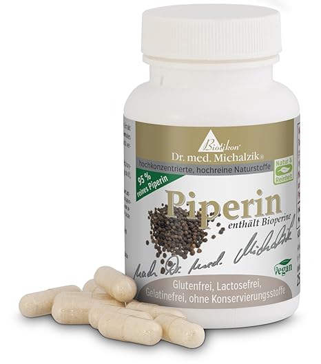 Piperin nach Dr. med. Michalzik + Piperin aus Schwarzem Pfeffer ist gut einsetzbar als Einzelprodukt sowie auch als Bioverstä