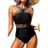 Tempt Me Women Crisscross One Piece Swimsuit Tummy Control Bathing Suit Front Crossover Swimwear