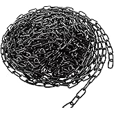 AKOLAFE 3/32" Black Chain Link 29.5 ft Long Decorative Chain for Hanging Plants, Basket, Picture Metal Heavy Duty Chain Bulk Carbon Steel Chain for Light Fixture, Chandelier, Lamp, Clothes, Dog Leash