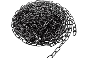 AKOLAFE 3/32" Black Chain Link Long Decorative Chain for Hanging Plants Basket Picture Metal Heavy Duty Chain Bulk Carbon Steel Chain for Light Fixture Chandelier Lamp Clothes Dog (3/32 x 472 Inch)