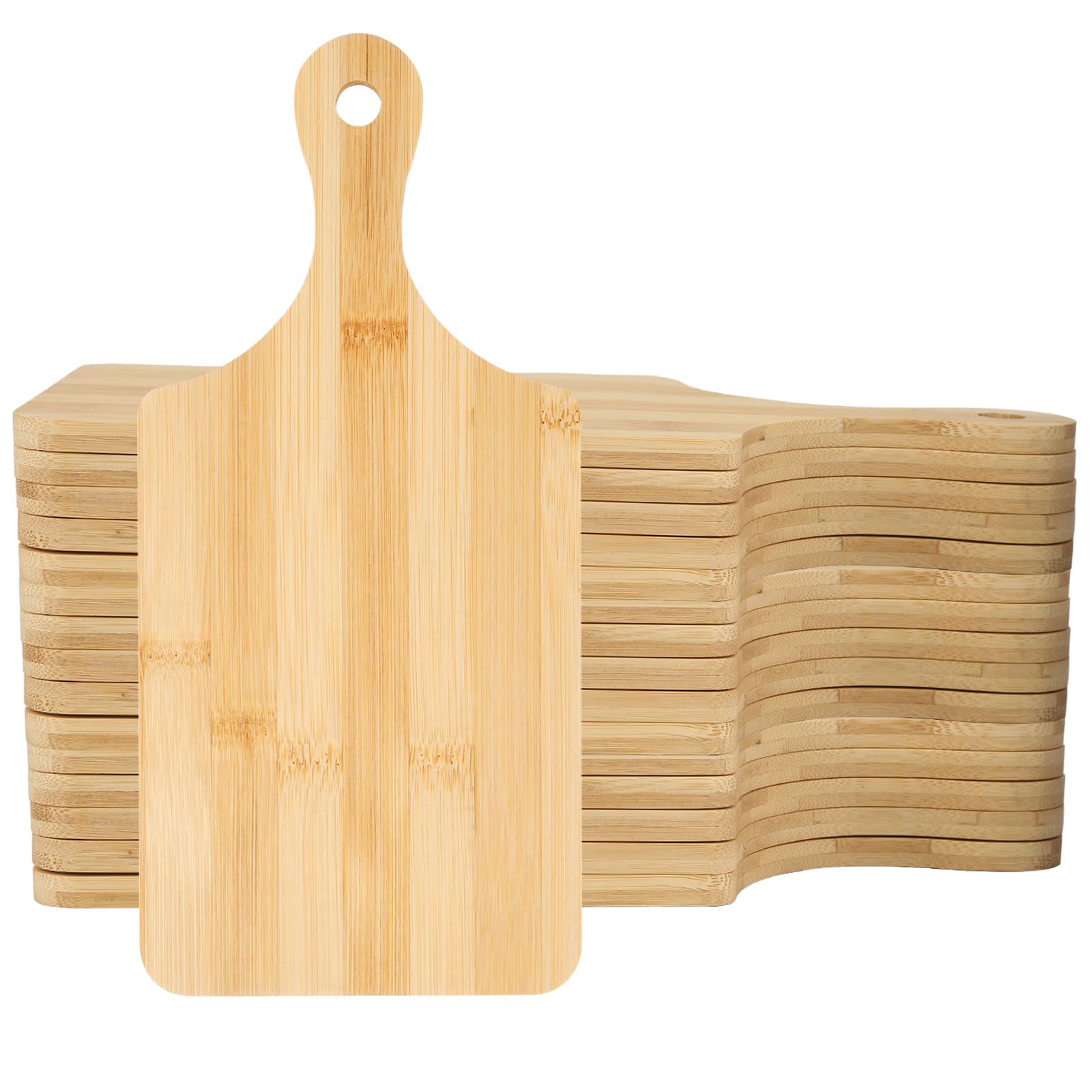 Photo 1 of Bulk Cutting Boards Mini Charcuterie Boards Bulk Wood Chopping Board Laser Engraving Serving Board with Handle Charcuterie Boards for Pizza, Bread, Cheese, Charcuterie, Fruit 11" x 5" Bamboo
