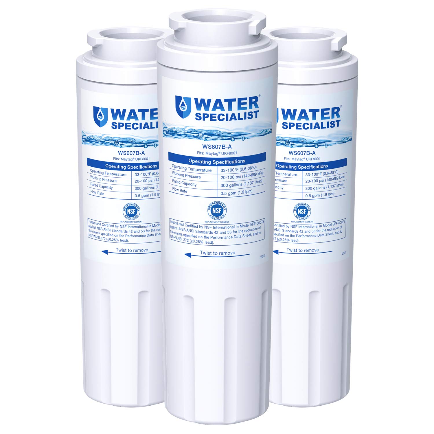 Waterspecialist NSF 53&42 Certified UKF8001 Refrigerator Water Filter