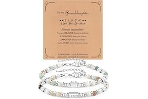 XMITHJLS Gifts for Girls Women Moonstone Bracelets Amazonite Imperial Jasper Beads Bracelets, Christmas Birthday Graduation Easter Gifts for Daughter Granddaughter Sisters Best friends