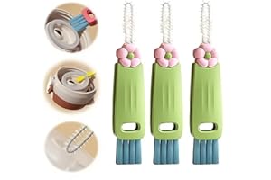 LIMVESO 3 in 1 Cup Lid Cleaning Brush, 2025 New Multifunctional Water Bottle Cleaner Brush Set for Bottle Gap Tight Spaces Cup, Portable Cup Lid Gap Cleaner, Home Kitchen Crevice Brush Tools