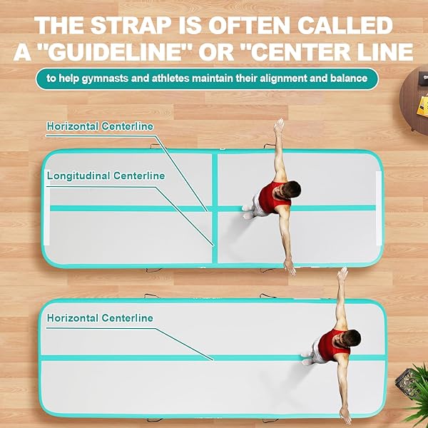 FBSPORT INFLATABLE AIR GYMNASTICS MAT TRAINING MATS 4/8 INCHES THICKNESS GYMNASTICS TRACKS FOR HOME USE/TRAINING/CHEERLEADING/YOGA/WATER WITH PUMP