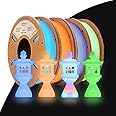 ERYONE Glow in The Dark Filament PLA 1.75mm +/-0.03mm, 250g*4 Pack/Spool, Glow Rainbow/Glow Blue/Glow Orange Yellow/Glow Green