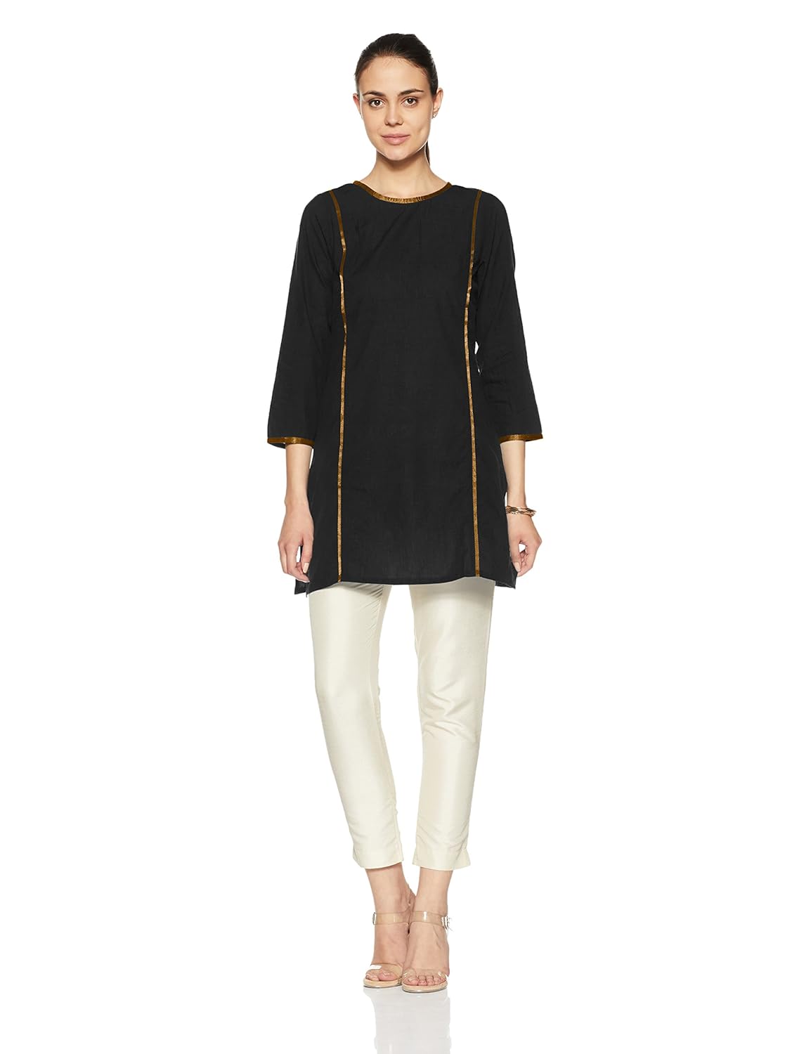 fabindia women's plain regular fit cotton shirt