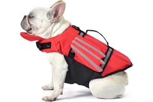 Petglad Dog Life Jacket, Wings Dog Life Vest with Chin Float Rescue Handle for Small Medium Large Dogs, Adjustable High Visibility Flotation Pet Safety Swim Vest for Swimming Boating (Red, S)