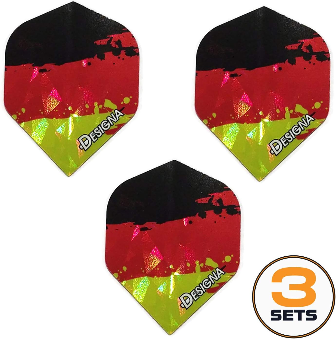 Designa Germany German Flag Deutschland 75 Micron Holographic Patriot Strong Dart Flights (3 Sets - 9 Flights)