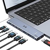 USB C Adapter HDMI Hub for MacBook Air/Pro 2026-2018 Mac Multiport Dongle | 7-in-2 MacBook Accessories Dongle, 4K@60HzHDMI, Thunderbolt 3, USB C&amp;A Data Ports, 3.5mm Audio, for Mac M5 M4 M3 M2 M1