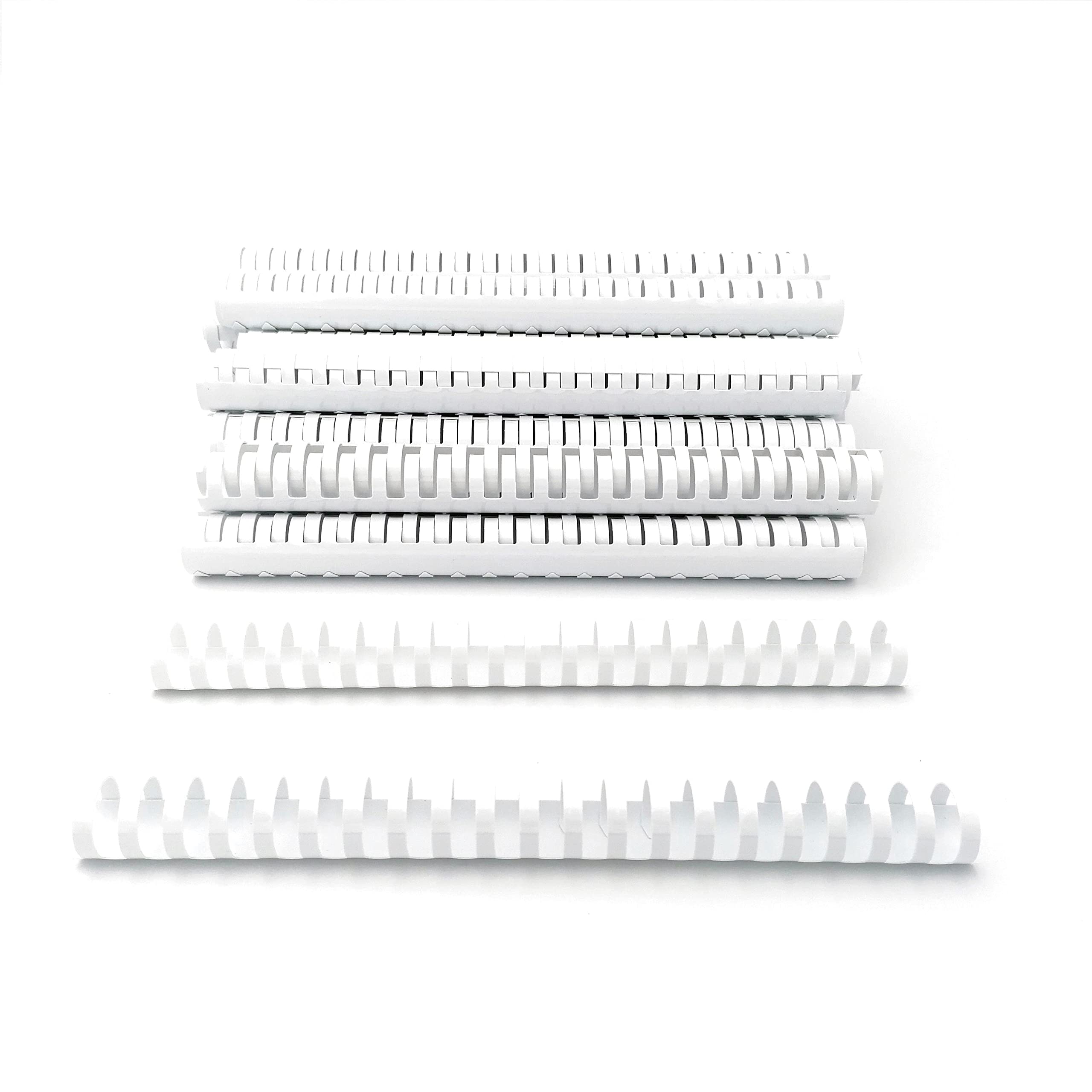 Plastic Spiral Binding Backs, 21 Rings Diameter 25 mm, Size A4, Capacity 181-200 Sheets, White, Pack of 50