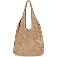 Sightor Crochet Tote Bag, Mesh Beach Bag Knit Summer Hobo Bag Vacation Boho Tote Bag for Women