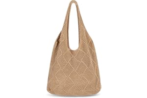 Sightor Crochet Tote Bag, Mesh Beach Bag Knit Summer Hobo Bag Vacation Boho Tote Bag for Women