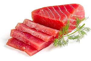 NEW YORK'S DELICACY Fresh2yourdoor Yellowfin Tuna Steaks - 5 x 6 Oz. (1.88 Lb.) - High in Protein and Essential Amino Acids - Wild Caught from the Pacific Ocean - 100% Natural, Vacuum Packed, Ready to Cook