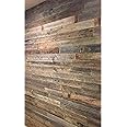 Rockin' Wood Real Wood Nail Up Application Rustic Reclaimed Naturally Weathered Barn Wood Accent Paneling Board Planks for Home Walls (8 Square feet)