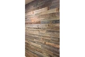 Rockin' Wood Real Wood Nail Up Application Rustic Reclaimed Naturally Weathered Barn Wood Accent Paneling Board Planks for Home Walls (8 Square feet)
