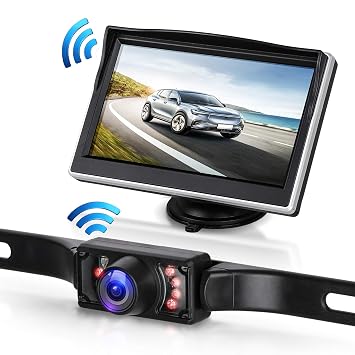 Eeekit Backup Camera Wireless And Monitor Kit Car Wireless Rear View Cameras System Full Color Lcd Display Waterproof Night Vision With Wireless