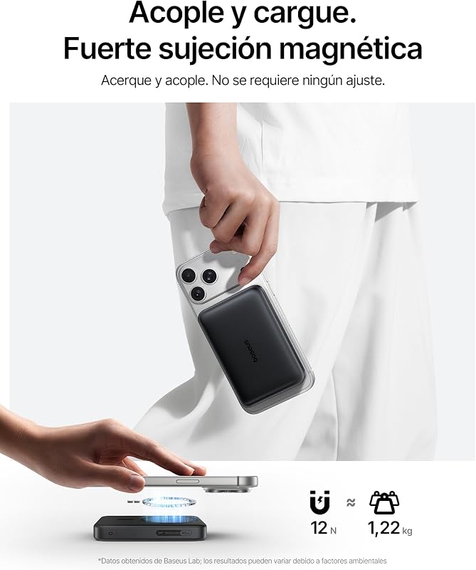 EnerFill FM21 Qi2.2 25W Powerbank Magsafe, Batería Externa Magnética 10000mAh, PD 45W USB C Carga Rápida, Power Bank Carga inalámbrica para iPhone 18，17, 16, 15 Pro MAX