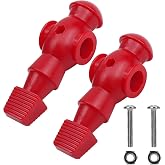 Marsrut 2PCS Foosball Replacement Players Set, Foosball Men, Soccer Player Set, Plastic Replacement Parts for Football Table, 2 Hexagon Nuts Included (Red)