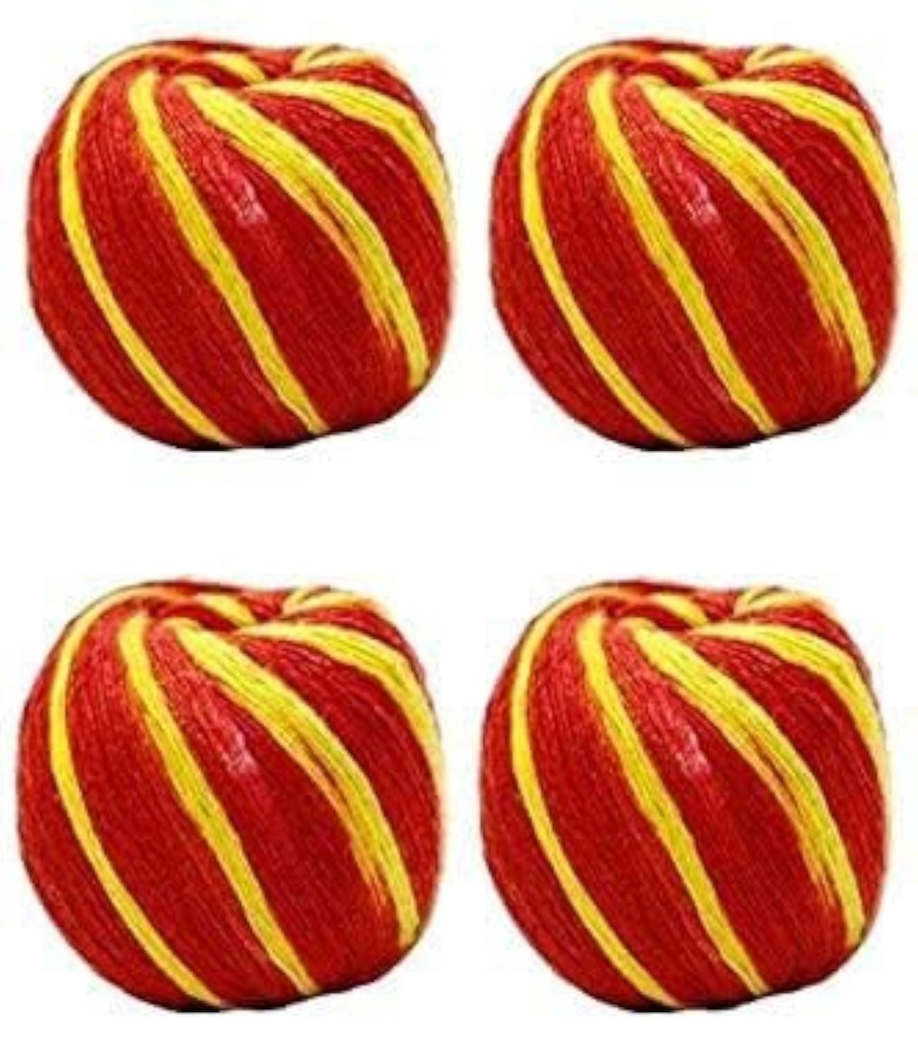 Generic S,S Store Cotton Pooja Kalawa Moli,Mauli,kalava,Nada chhadi,Thread Roll,Sacred Thread Shudh Dhaga (Red Yellow Cotton Ball, Set of 4)