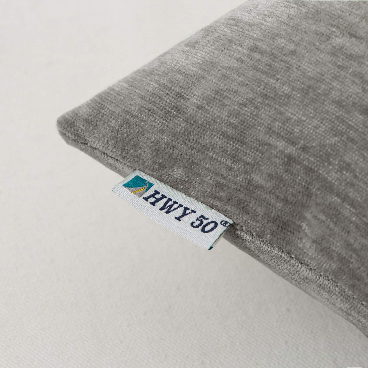 HWY 50 Grey Decorative Lumbar Throw Pillows Covers Set, for Couch Sofa Living Room Bedroom 12 x 20 inch, Soft Comfortable Cashmere, Solid Rectangle Throw Pillow Case Cushion Cover, Pack of 2: Home & Kitchen
