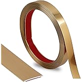 Lunghaa Peel and Stick Finish Molding Trim, Flexible Decoration Strip for Wall Tile Edge, Mirror, Cabinet, Furniture and DIY Home Decoration (Brushed Gold, 16.4 ft x 0.8 in)