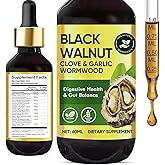 Prettypum Wormwood Black Walnut Clove Cleanse Tincture, Promotes Gut Cleanse & Digestive Health, Organic Herbal Extract, 2Fl Oz