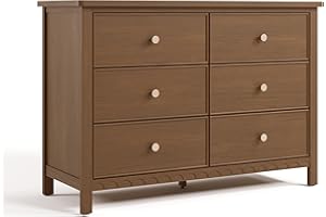 Graco Sasha 6 Drawer Dresser (Hazelnut) – GREENGUARD Gold Certified, Wood Storage for Nursery or Kids’ Room, Safe Interlocking Drawer System & Easy Assembly with Pre-Installed Tracks