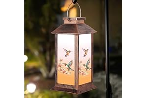DOOGARDEN Solar Lantern Outdoor Waterproof Hummingbird Garden Decor Birthday Gifts for Women Mom and Grandma Solar LED Plastic Decorative Hanging Light for Yard(Hummingbird )