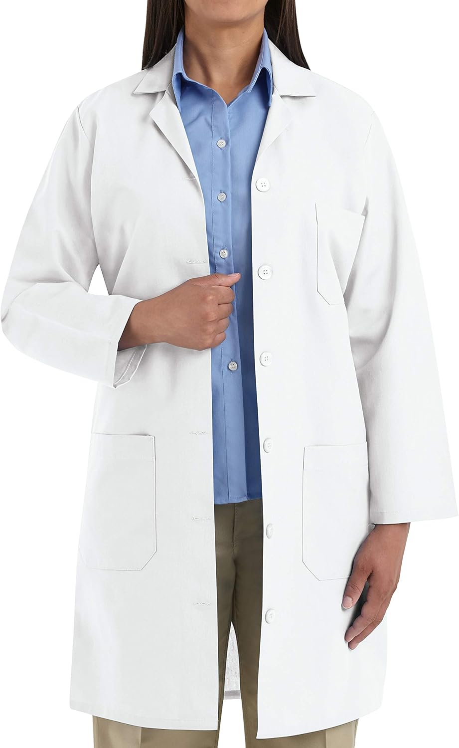 denim lab coat