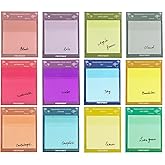 Super Transparent Sticky Notes, PARTSPOWER 3X3 Inch 12 Packs Super See Through Annotating Sticky Notes for Annotating, Bible Study Supplies, Office School Supplies, 3 Series 12 Pads