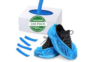 PUPILLEMON 100Pcs(50 Pairs) Non-Woven Shoe Covers Disposable for Indoors, Breathable | Durable | Boot Covers Non Slip, Fits Up to Size 13 US Men (Blue)