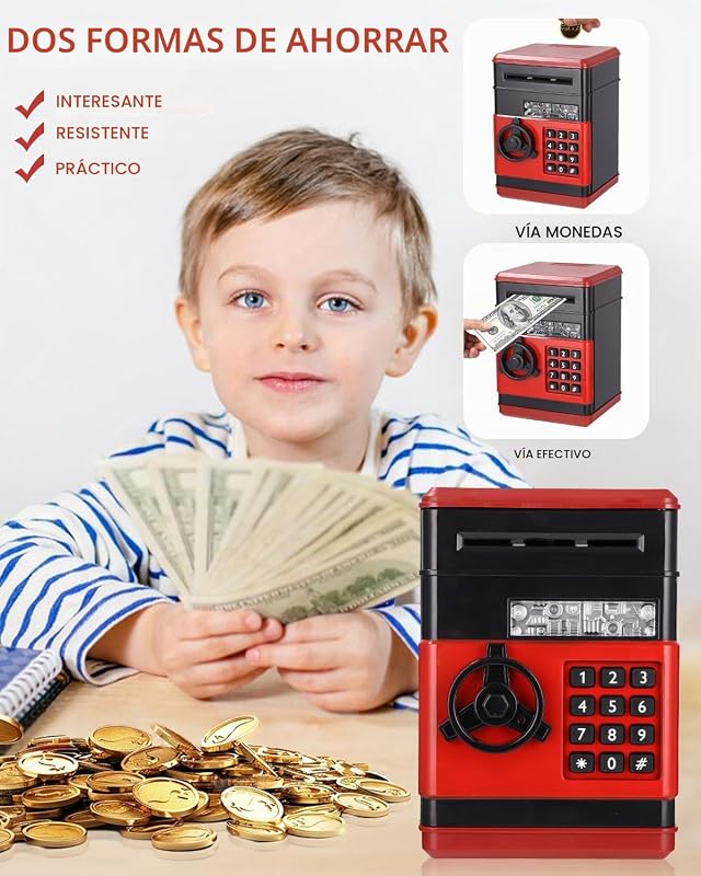 Hucha Electronica,Hucha Caja Fuerte para Niños Hucha con Contraseña