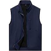 VtuAOL Men's Lightweight Softshell Vest Outdoor Quilted Vest Sleeveless Jacket for Travel Hiking Golf