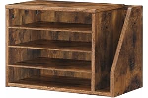 HOOBRO Mail Sorter, Literature Organizer with Adjustable Shelves, Paper Organizer for Office, Home, Wood Countertop File Hold