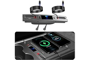 XINTUO Center Console USB Hub Compatible for Tesla Model 3 Model Y Accessories 2023-2021 Fast Charge with Retractable Cable