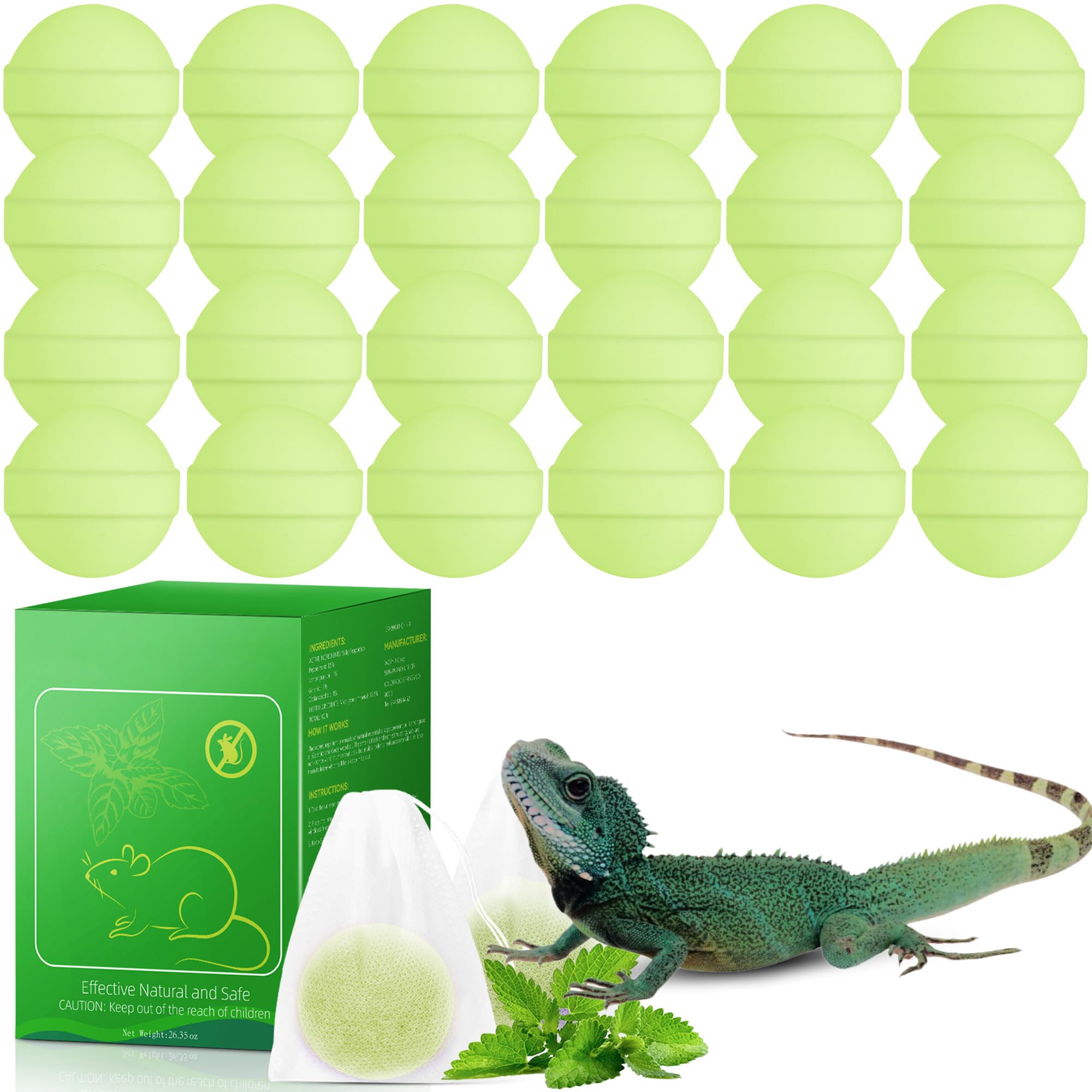 Photo 1 of 24 Pack Powerful Lizard Repellent for Outdoors, Keeps Rodent, Skunk, Lizards Away from Garden Lawn Camping Fishing, Safe for Pet & Kids