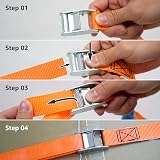 Amazon Basics Lashing Straps 6 m x 25 mm 150 kg 4 Pack Orange view 5
