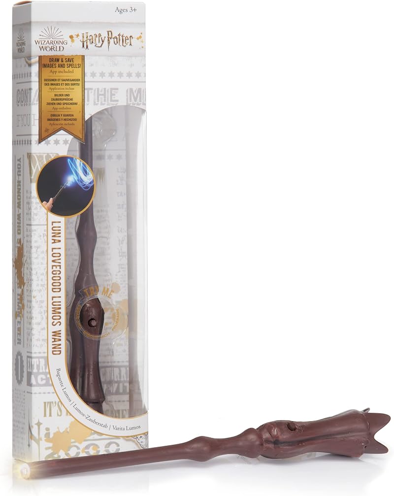 WOW! Stuff Luna Lovegood Lumos Wand 7" Light-Up Official Wizarding World Gift