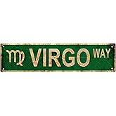 VIRGO Zodiac Sign Star Sign Vintage Metal Tin Sign, Street Sign, Home Decor, Room Decor, Wall Decor, Bathroom Decor, Bar Decor, Cafe Decor, Garage Decor, 16 x 4 Inch