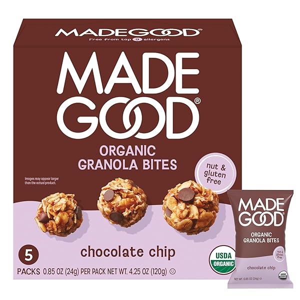 MADEGOOD ORGANIC CHOCOLATE CHIP GRANOLA BITES, 5CT X...