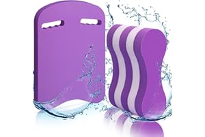 Motionchic 2 Pcs Swimming Kickboard Pull Buoy Set Training Aid Float Pull Buoy Leg Float Swimming Training Equipment Accessories for Hand Leg Adults Children Beginners Exercise Fitness