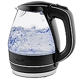 Ovente Glass Electric Kettle, 1.5 Liter BPA Free Borosilicate Glass Fast Boiling Countertop Heater with Automatic Shut Off & 