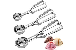 Cookie Scoop,Ice Cream Scoop,Cuillere a Creme Glacee,3 Pack Cookie Scoops for Baking, Small,Medium,Large Size,Scoop for Ice C
