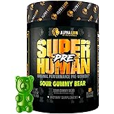 ALPHA LION Superhuman Pre Workout Powder, Beta Alanine, L-Taurine & Tri-Source Caffeine for Sustained Energy & Focus, Nitric Oxide & Citrulline for Pump (21 Servings, Sour Gummy Bear Flavor)