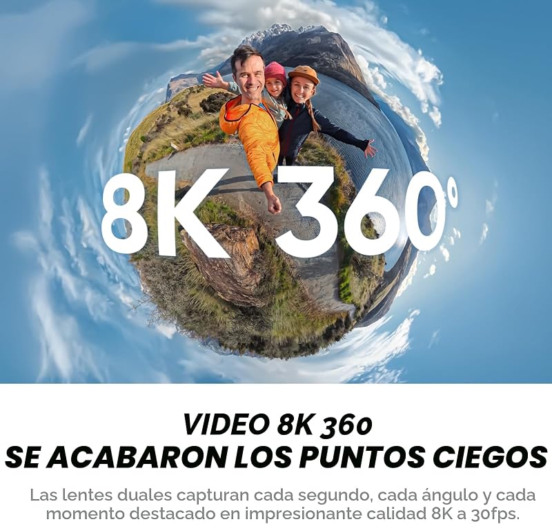 X4 Air Graphite Black Beginner's Pack - Câmara de 165 g com resolução 8K e 360°, Efeito Invisible Selfie Stick, Lentes Substituíveis, Gravação Primeiro e Enquadramento Depois, À Prova de Vento