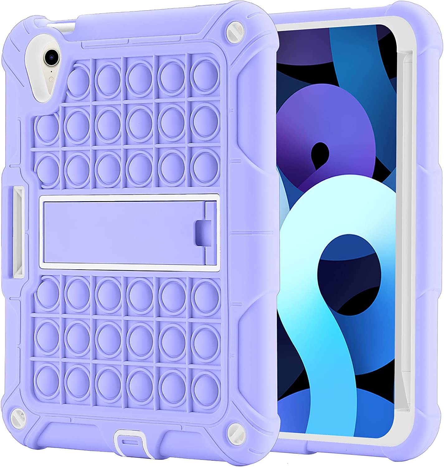 8.3 Inch iPad Mini Cover Shockproof Silicone Tablet Case with Full Body Protection Kids Tablet Case (Purple)